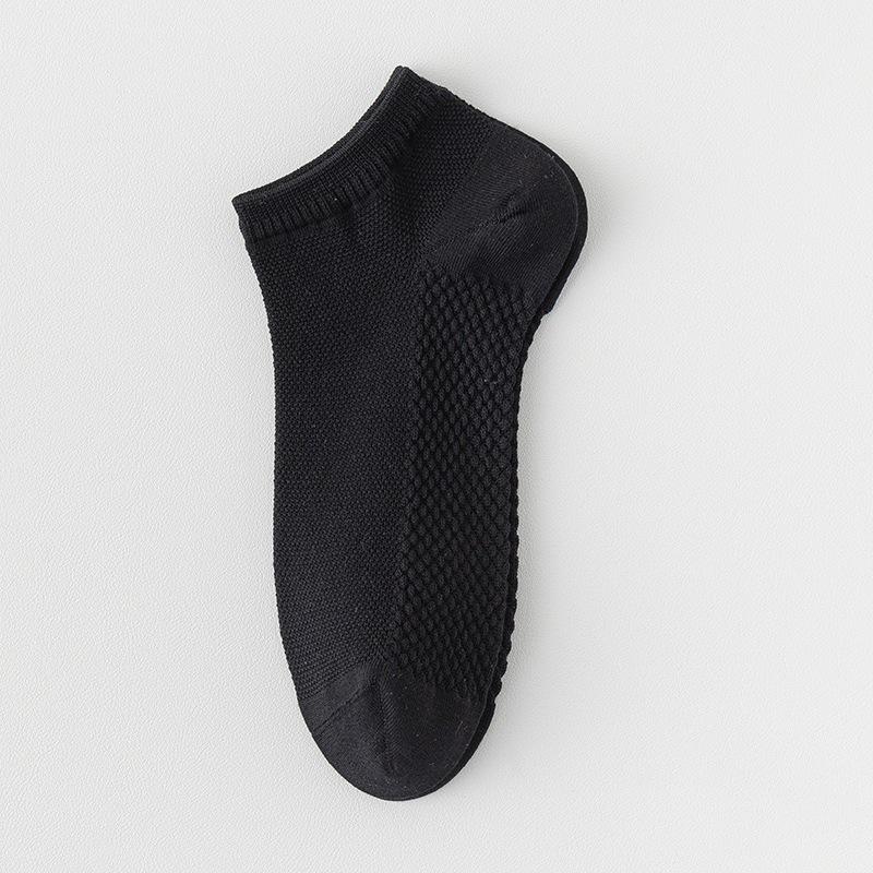 Женские носки-сеточка с низким вырезом для массажа - Антибактериальные, устойчивые к запаху, тонкие весенне-летние носки до щиколотки, универсального однотонного цвета для спорта.