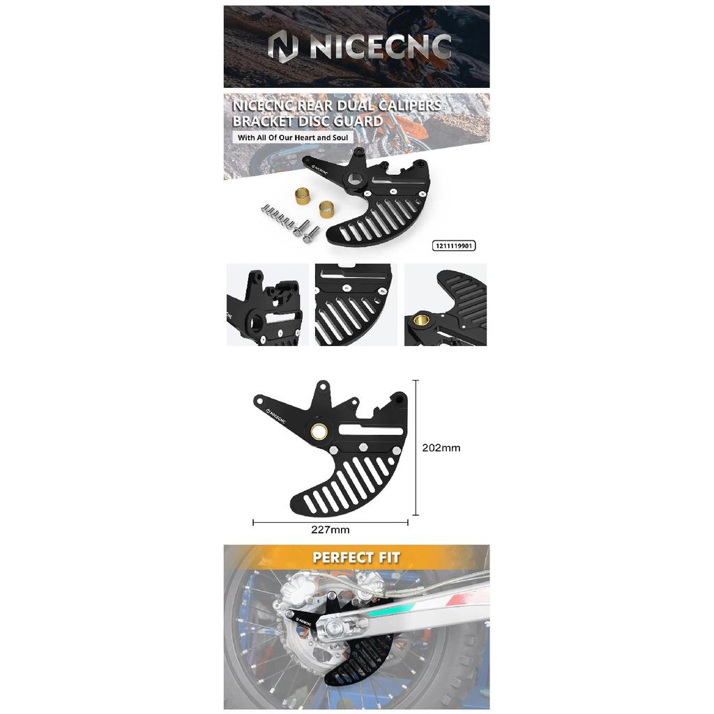NICECNC Для KTM EXC 300 EXC-F 350 2004-2024 Задний кронштейн двойного суппорта Защита тормозного диска для трюков Для Husqvarna TE 300 GasGas EC 300