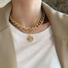 Vintage Multi-layer Coin Pendant Choker Necklace For Women Gold Silver Color Fashion Chunky Chain Necklaces Jewelry