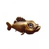 Antique-Style Brass Deep Sea Ancient Fish Ornament Handheld Decor Keychain Vintage Collectible
