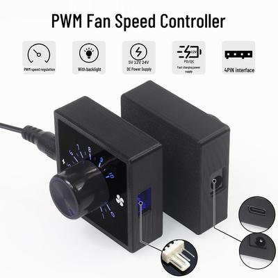 4-проводной контроллер скорости вентилятора PWM с быстрой зарядкой PD QC, USB-C, 12В/24В, для охлаждения компьютеров