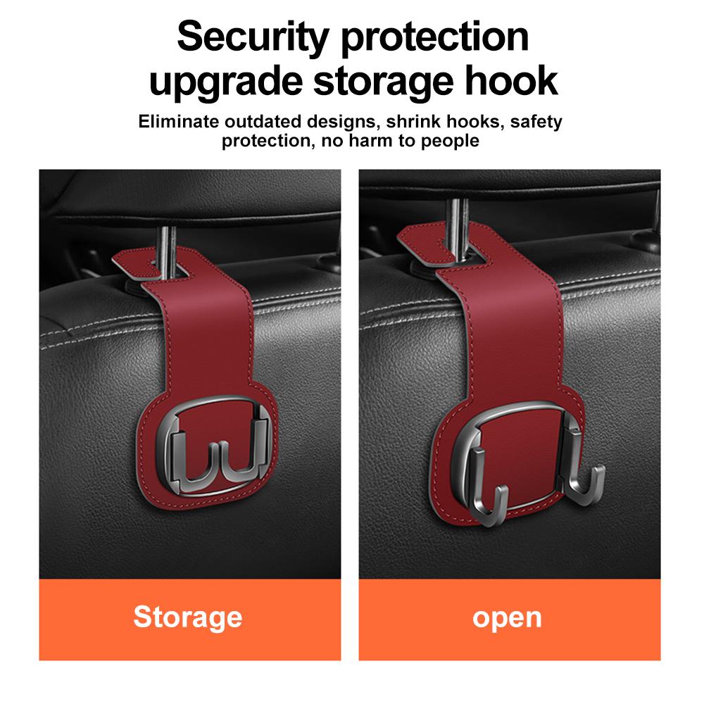 Универсальные складные автомобильные крючки Мягкая кожа Крючок на спинку сиденья автомобиля 20 кг Большая грузоподъемность Сплавной крючок Крючки для подвешивания в салоне автомобиля