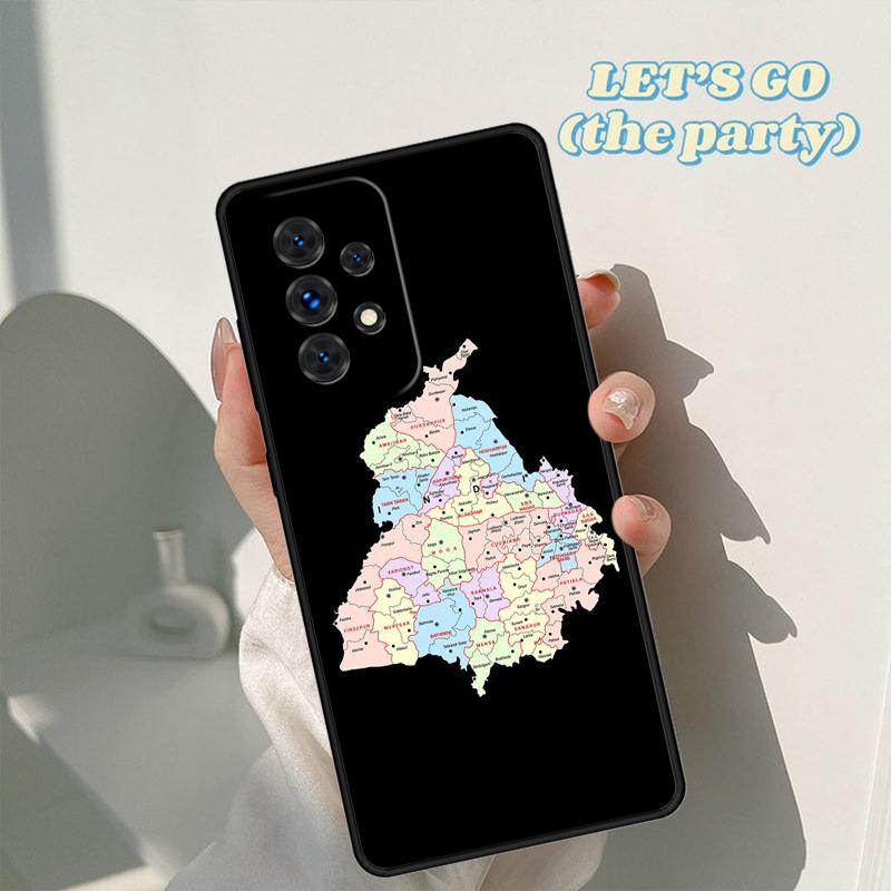 Карта штата Пенджаб Контур чехол для телефона Для Samsung Galaxy A42 A31 A40 A51 A71 A32 A80 A91 A52 A72 A73 A20e A21S A50 A70 A11 A12 Чехол