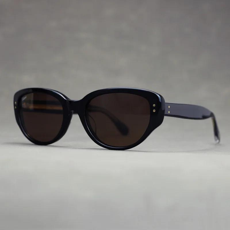 Ретро Солнцезащитные очки «Кошачий глаз» с черно-белой оправой, Сращивание, Очки с повышенным чувством стиля, Женские, Защита глаз, Уличные, Солнцезащитные очки