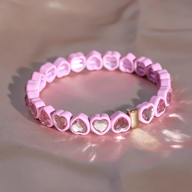Модные геометрические браслеты Love: Эластичные цветные браслеты из бисера для женщин