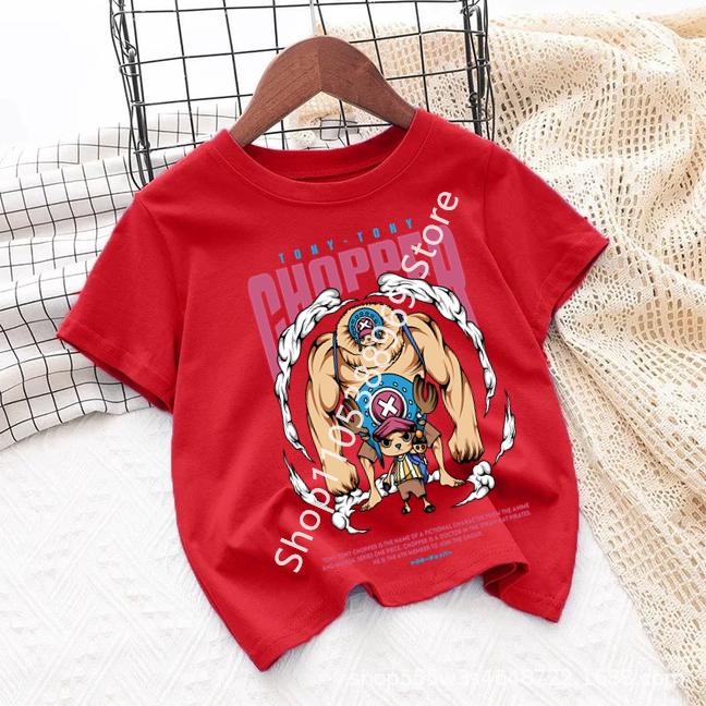 2026 Summer Anime Monkey D Printed Tshirt Kids boys Clothing Fashion Casual Street Tshirt Y2k