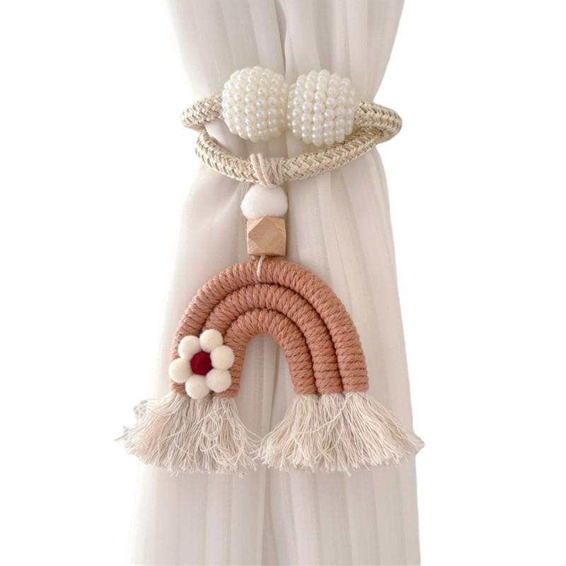 2 шт. Радужные зажимы для штор, подхваты с кисточками, веревочные держатели для украшения дома