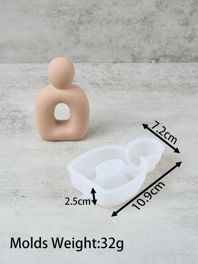 Hollow Abstract Family Ornament Silicone Mold DIY Nordic Art Statue Plaster Cement Molds Resin Candle Mould Tools Christmas Gift