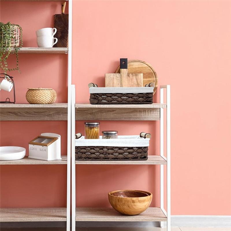 M-Современный-Для организации корзин для хранения Набор из 2 плетеных корзин для столешницы Для бачка унитаза Корзина для хранения сверху