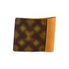 Louis Vuitton Slender Brand Pattern Distressed Metal Trim Coated Canvas And Leather Wallet Men wallet Brown M81583