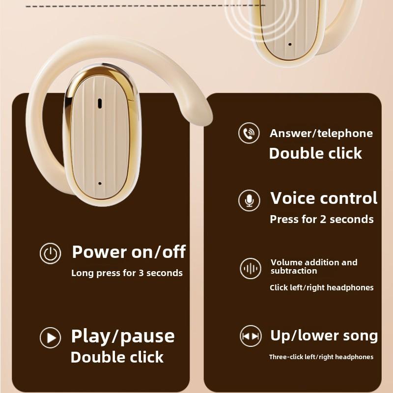 Наушники Earless OWS Bluetooth, спортивные наушники с длительным сроком службы и шумоподавлением