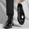 Мода 2025 Новые Деловые Яркие Лакированные Туфли для Мужчин Модные Повседневные Весенне-Осенние Черные Туфли Мужские Дизайнерские Свадебные Туфли