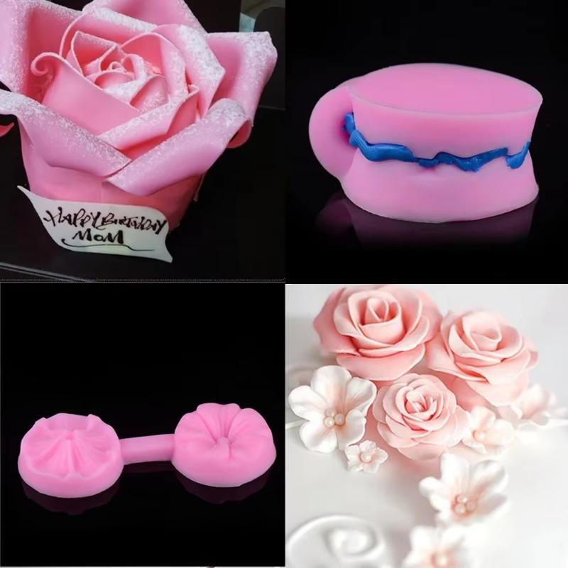 Новые силиконовые 3D-формы для тортов из шоколада и сахара в виде розы, помадки, инструментов для форм