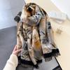 Fashion Autumn Winter Warm Cashmere Long Scarf Flower Pattern Tassel Women Thicken Wrap Shawl Lady Muffler Pashmina Luxury