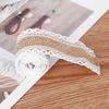 1m/roll Natural Wedding Satin Bow Jute Burlap Sisal Trim Lace Edge Hessian Ribbon