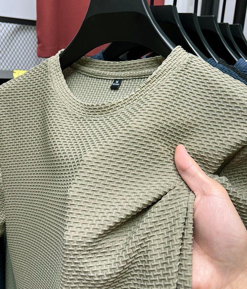 Мужская футболка с коротким рукавом из бамбукового ледяного шелка – Приталенная, Прохладная и Удобная Летняя Повседневная Футболка