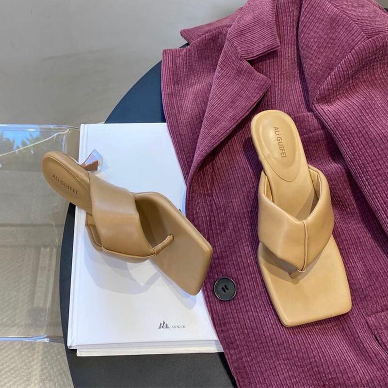 Сексуальные женские шлепанцы, сандалии на шпильке с квадратным носком, модные модельные женские туфли на низком каблуке, новые летние повседневные шлепанцы, женские тапочки