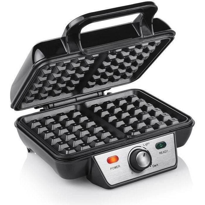 Gaufrier - TRISTAR - XL - 1000W - 2 gaufres - Revêtement anti-adhérent