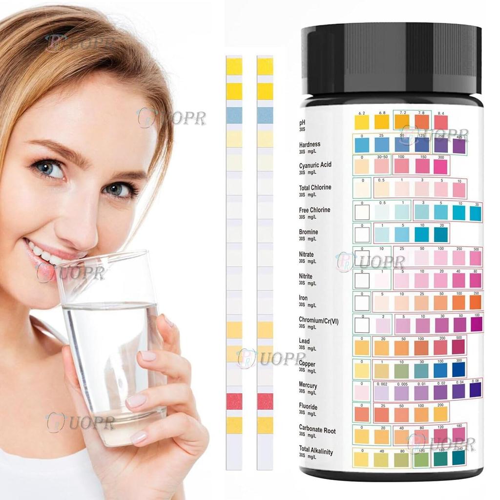Drinking Water Test Kit with 100 Strips for Well and Drinking Water Testing and Improved Sensitivity for Detecting Low Levels of and Quickly and