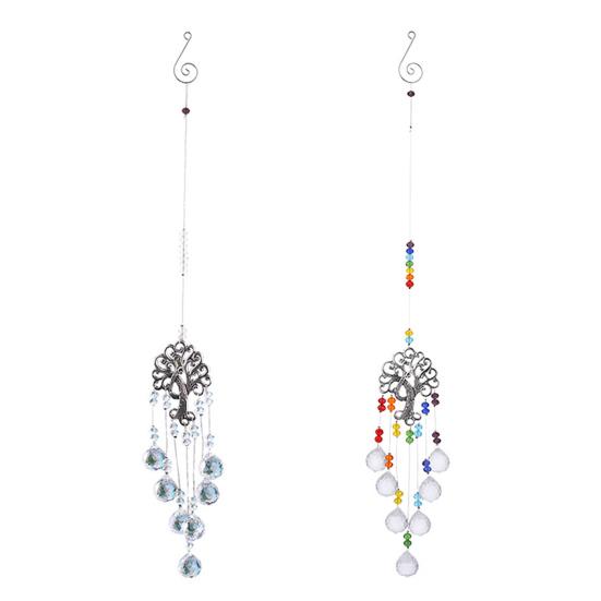 Дерево Жизни Искусственный Кристалл Ловец Солнечного Света Украшение В помещении На улице Дерево из Натурального Камня Подвеска для Окна Орнамент Создатель Радуги