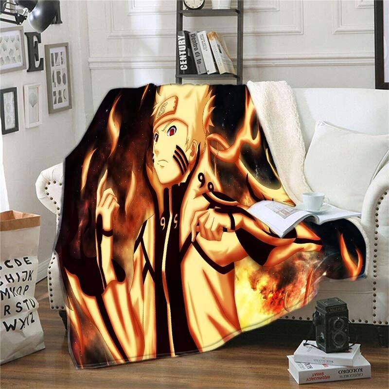 Мягкое фланелевое одеяло с рисунком Наруто, всесезонное легкое теплое одеяло для гостиной/спальни