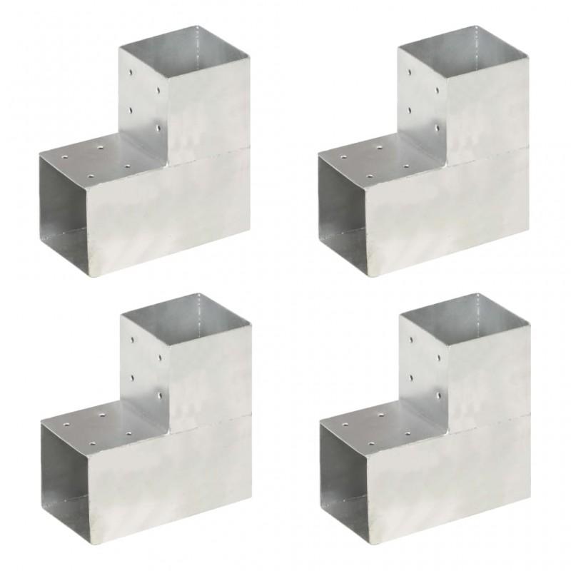 Day and Night - Day and Night L Post Connectors 4 Pcs Galvanized Metal 101x101 Mm