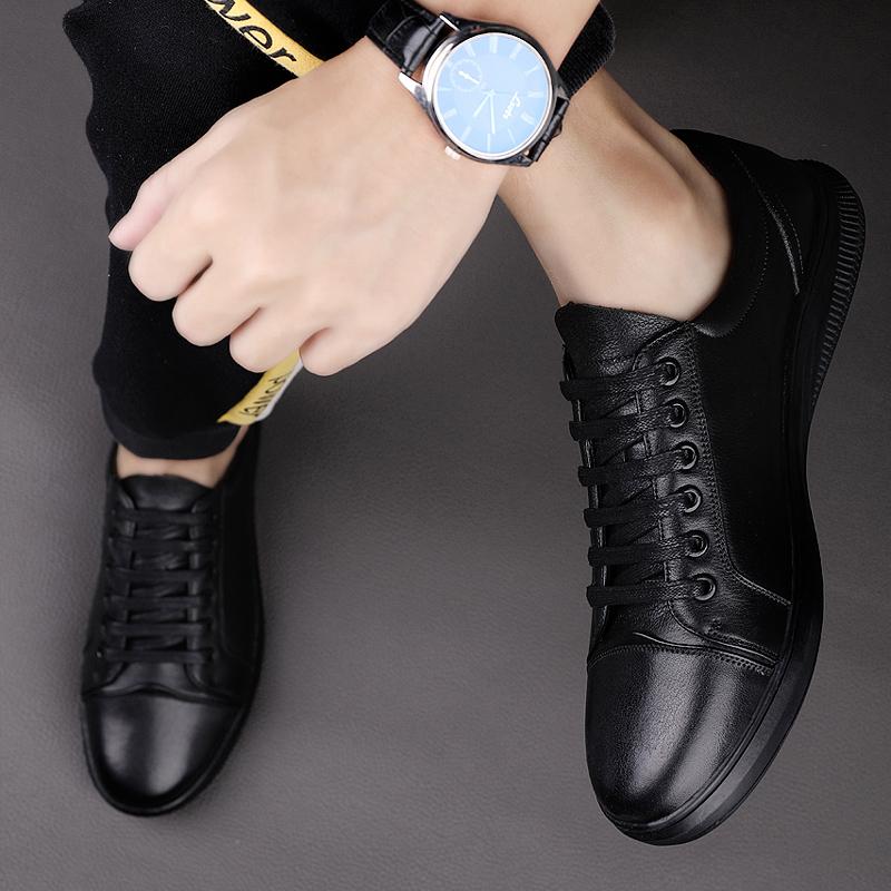 Мужская повседневная обувь из натуральной кожи, модные мужские кроссовки на плоской подошве, мужская прогулочная обувь на шнуровке для отдыха, уличная белая обувь высокого качества