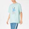 Li Ning Sports Lifestyle Series Element Print Round Neck Loose Short Sleeve T-Shirt Unisex Tops Eggshell-Blue AHSS327-8