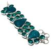 Neon Blue Apatite, Diopside Handmade 925 Sterling Silver Bracelet 7-8" Z0q03