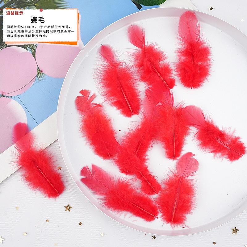 20Pcs57 Big Red Feather Diy Jewelry Accessories Clothing Handicrafts Decorative Materials