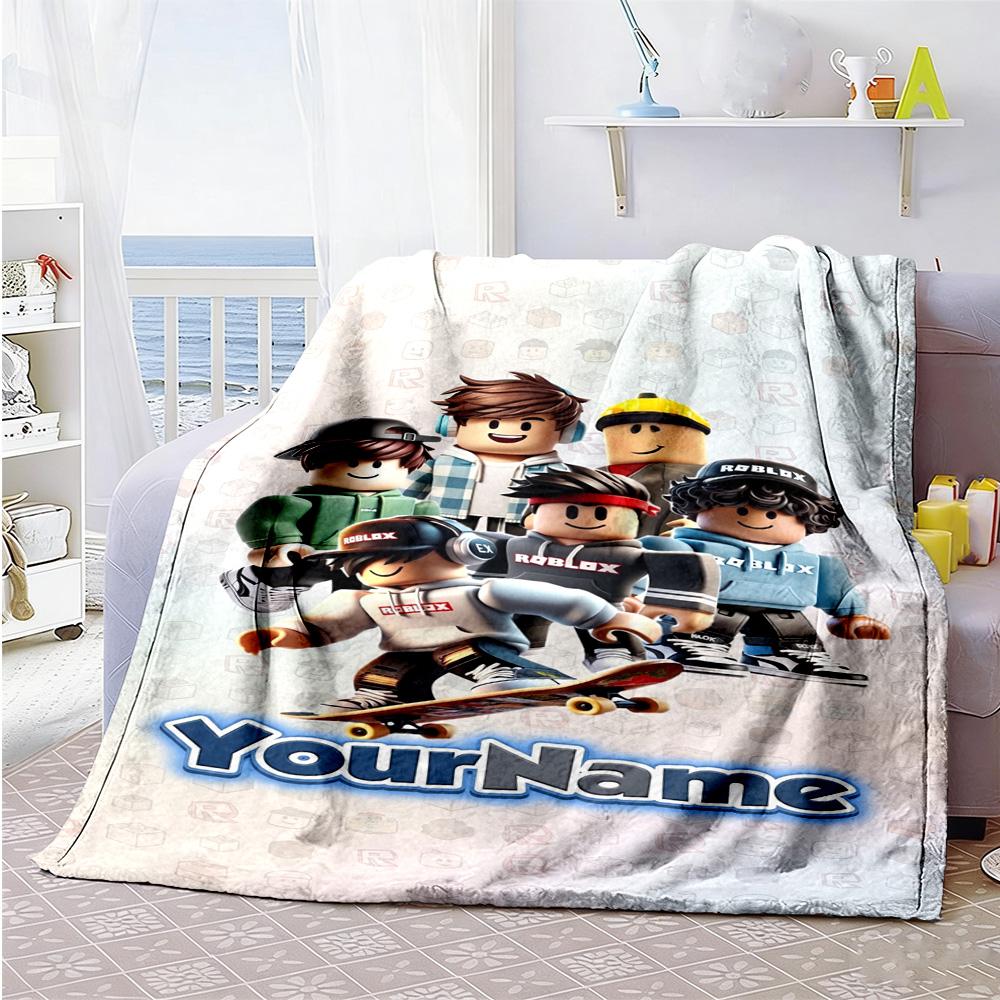 Roblox 257 Customize Text Blanket Cozy Customizable Blanket Comfortable Perfect for Nap Bed Living Room Sofa All-Season Use