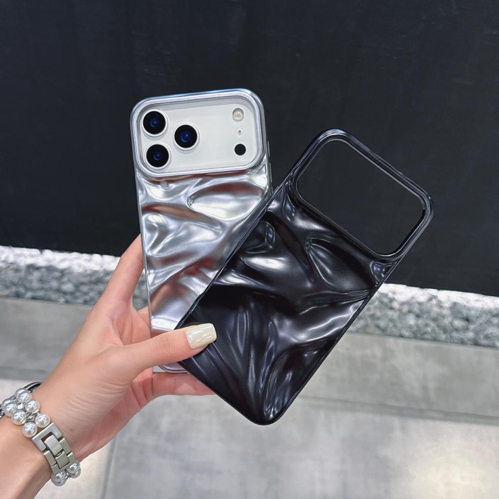 Матовая посеребренная плиссированная крышка для iPhone 17 Pro Max, Apple 16, чехол для мобильного телефона 15/14, премиальное ощущение