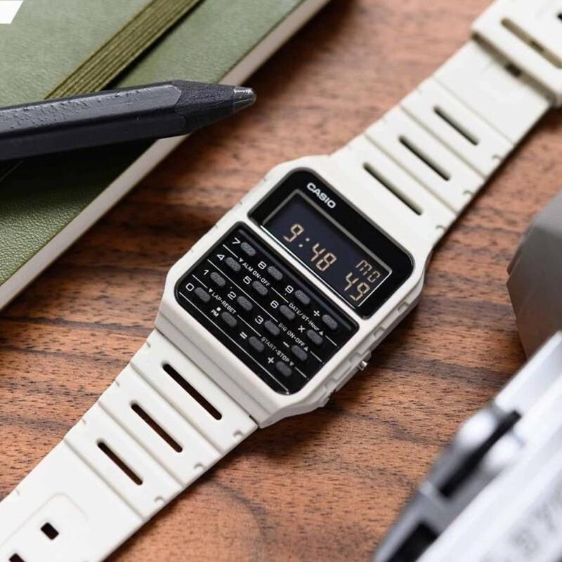 Casio Серия для молодежи Цифровой калькулятор Ретро Многофункциональные Водонепроницаемые Кварцевый механизм Ремешок из смолы Часы Женские Часы Черные CA-53WF-8B