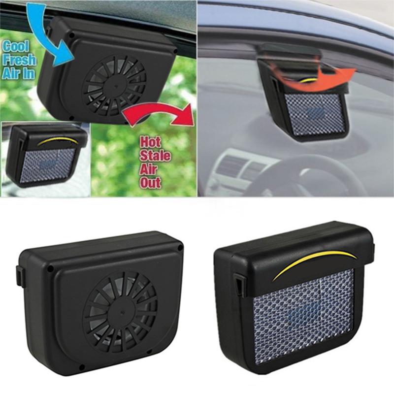 Auto Solar Powered Fan Portable Window Windshield Cooler Energy Saving Clean Air Exhaust Cooling Fan Window Ventilador Fan Acc Heat Shields 2