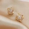 Fashion Crossed Full Diamond Ear Stud Earrings for Women Jewelry Gift