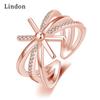 Классическое кольцо Lindon из медного сплава с цирконием, женские ювелирные изделия, свадебный подарок для вечеринки