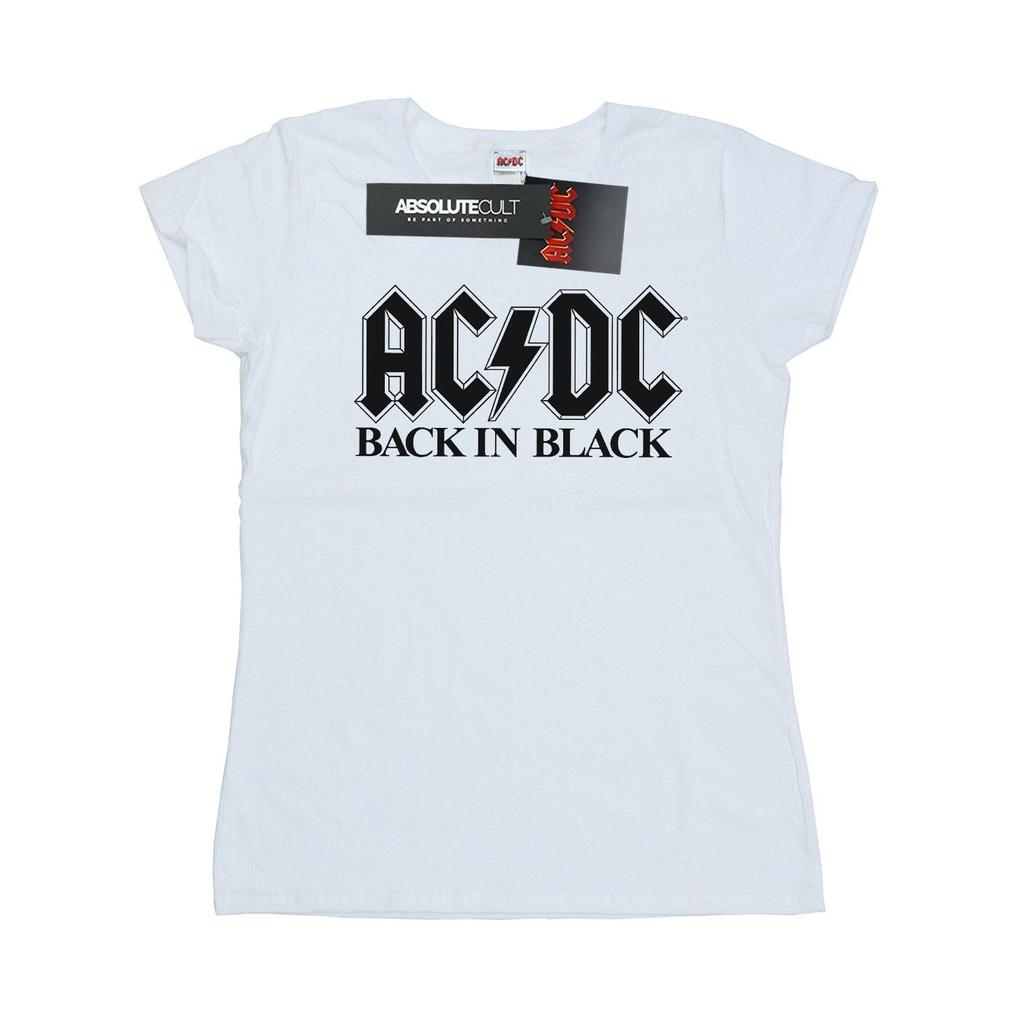 AC/DC Womens/Ladies Back in Black Logo Cotton T-Shirt