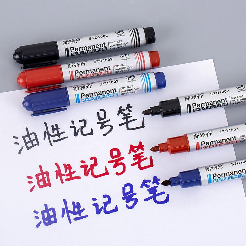 Round Toe Waterproof Quick-Drying Oily Ink Marker Pen Black/Red/Blue Ink Art Marker Student Whiteboards Tile Wall Floor Office