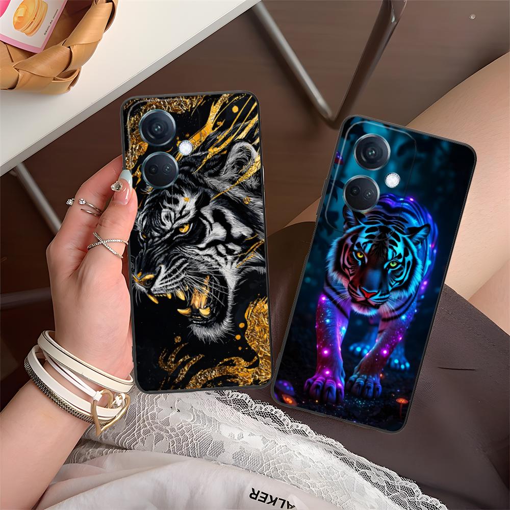 Неоновая чехол-бампер для мобильного телефона Тигр для OPPO Find X9 X8 X7 X6 X5 X3 X2 Plus s Pro Ultra Lite Цветной печатный чехол Чехол Роскошный
