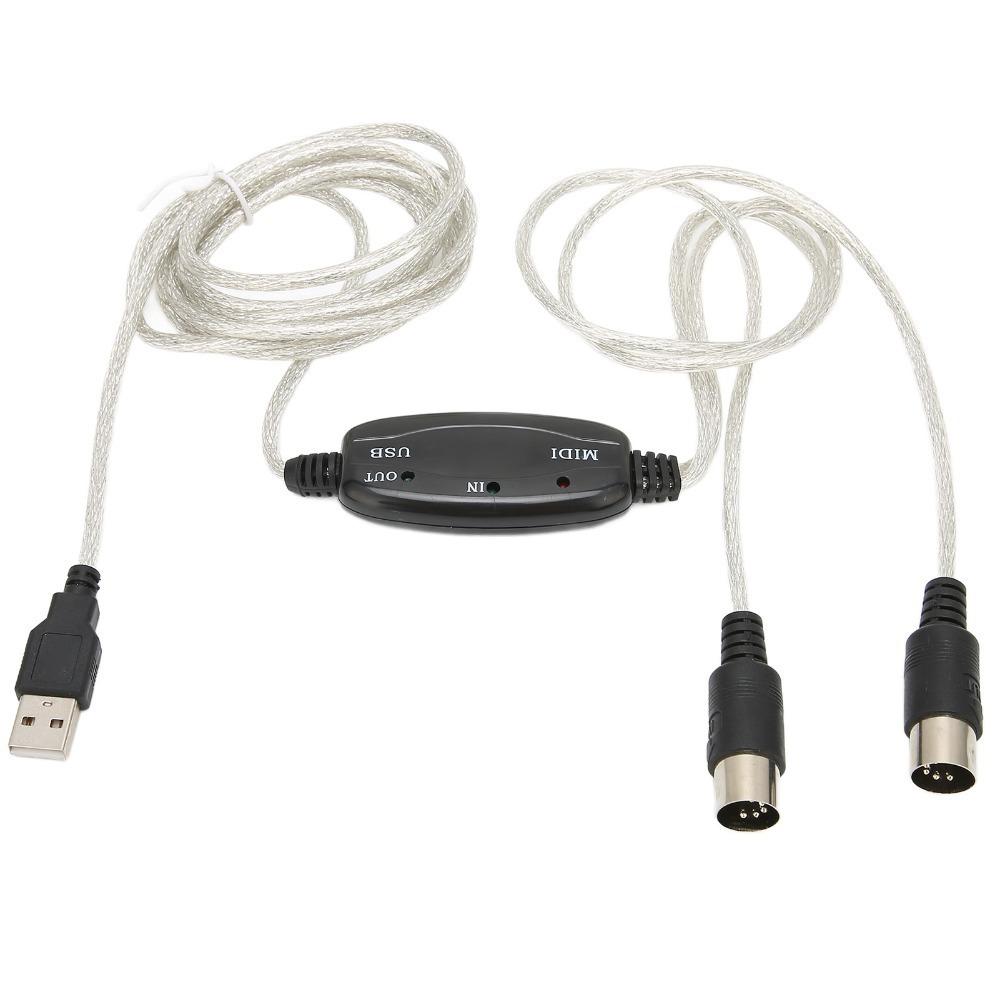 2 in 1 USB to MIDI Cable No Driver Needed MIDI Cord Adapter for Windows Computer