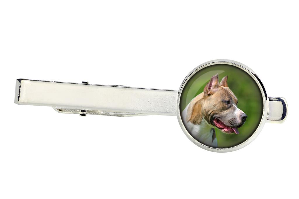 Pit Bull, American Pit Bull Terrier, Pitbull Terrier, APBT - tie clip in a box, stylish tie, personalized jewelry from the Art-Dog brand