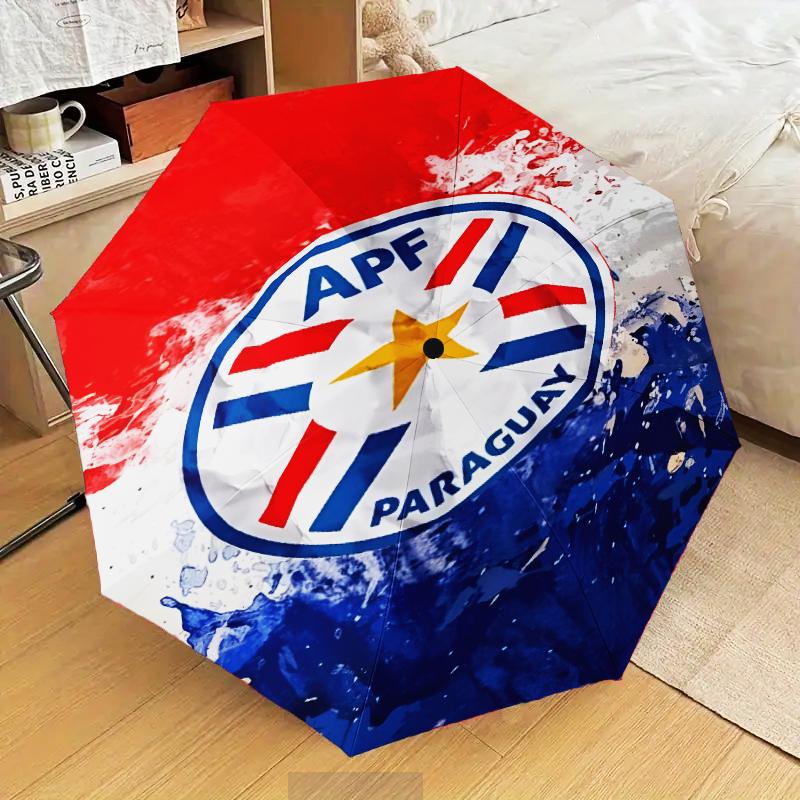 Paraguay Football Federation Emblem Umbrella Folding umbrella, automatic umbrella 8-Frame for Travel, camping Use Gift for Halloween Christmas