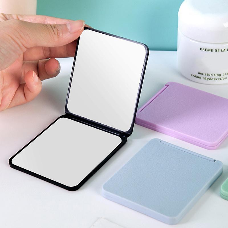 Складное зеркало для макияжа, мини-квадратное зеркало для макияжа, портативные ручные зеркала, двухстороннее компактное зеркало, карманное косметическое зеркало