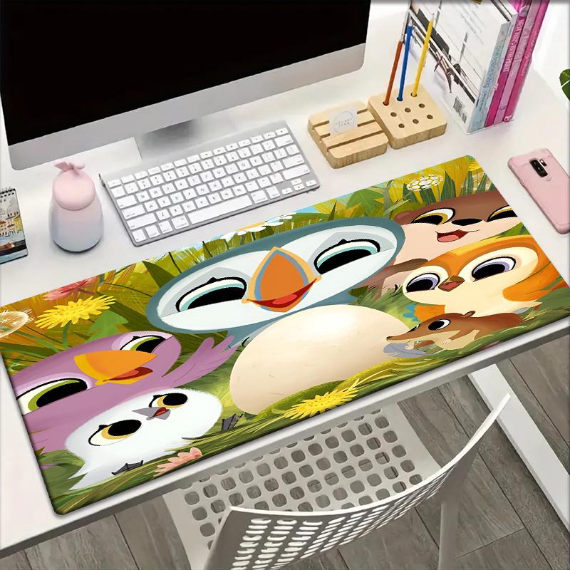 Puffin Rock Theme Mouse Pad, Non Slip Rubber Base, Multifunctional Office & Home Decor, Perfect for Workspace Personalization.