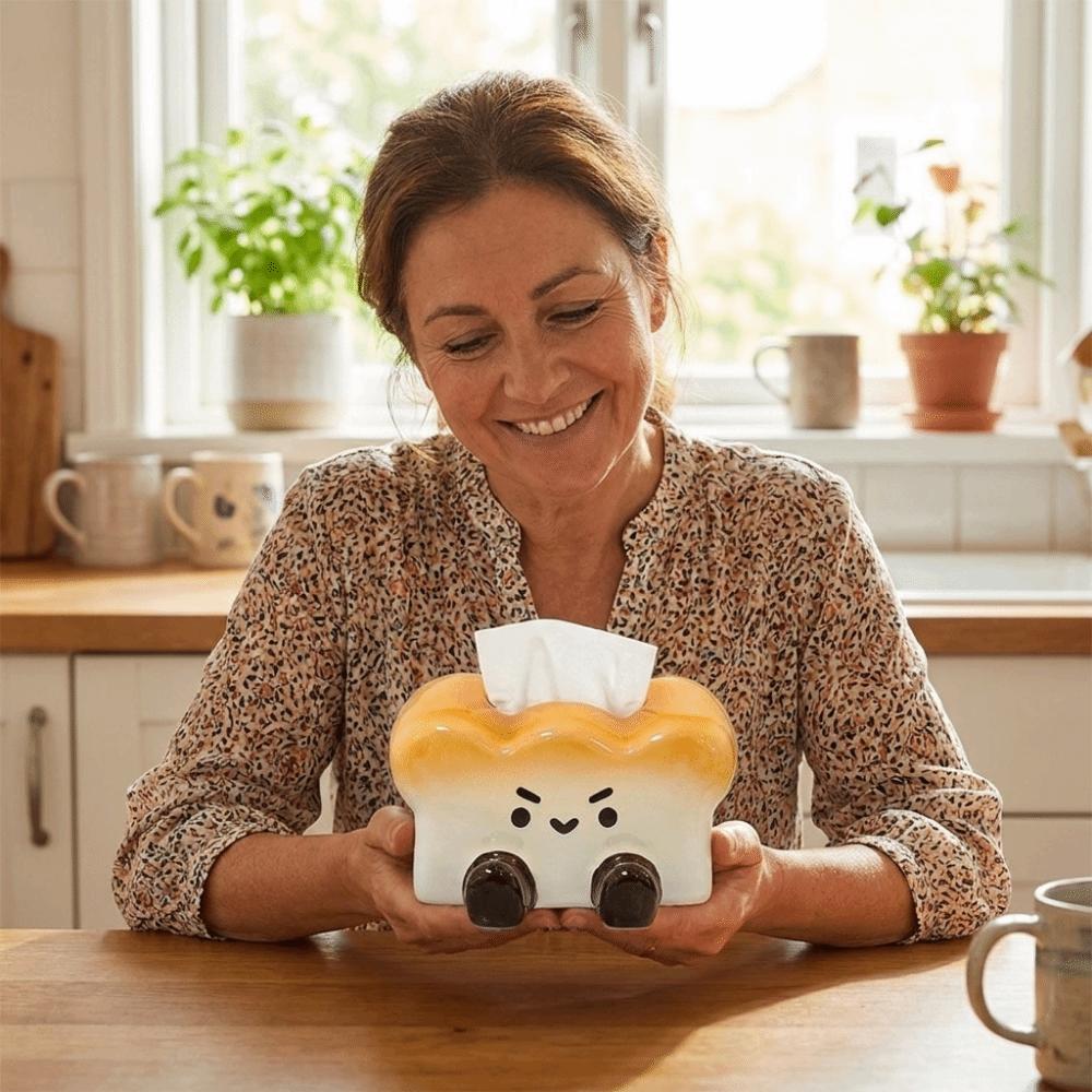 Reusable Toast Ceramic Tissue Box Large Capacity Paper Storage Box Living Room