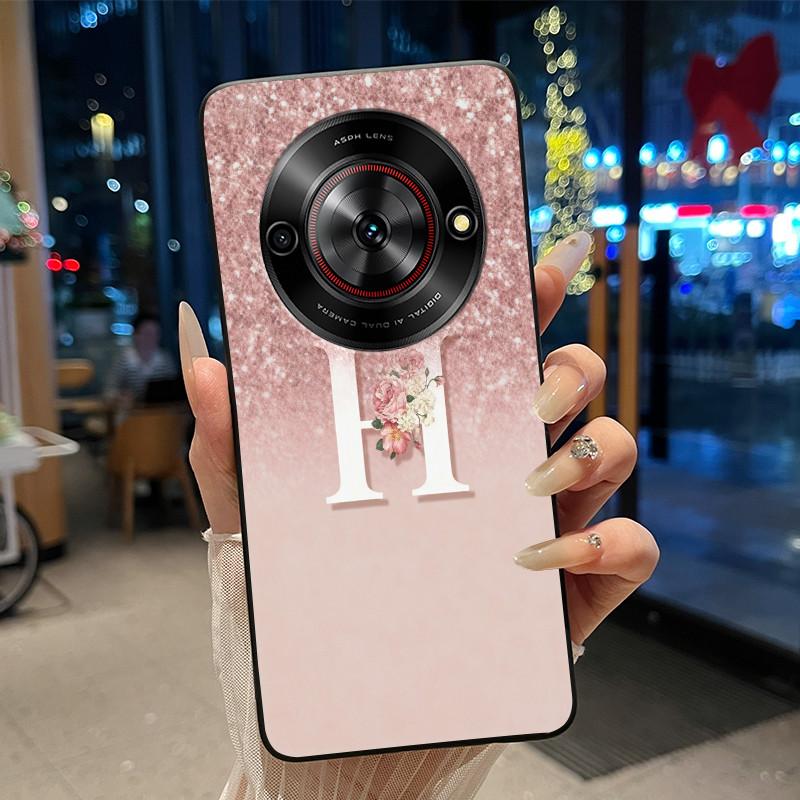 Anti-scratch Soft Case For ZTE Blade A75 5G/ Nubia Focus 5G Custom Name A to Z Letter With Flower Starry Sky Pattern Casing