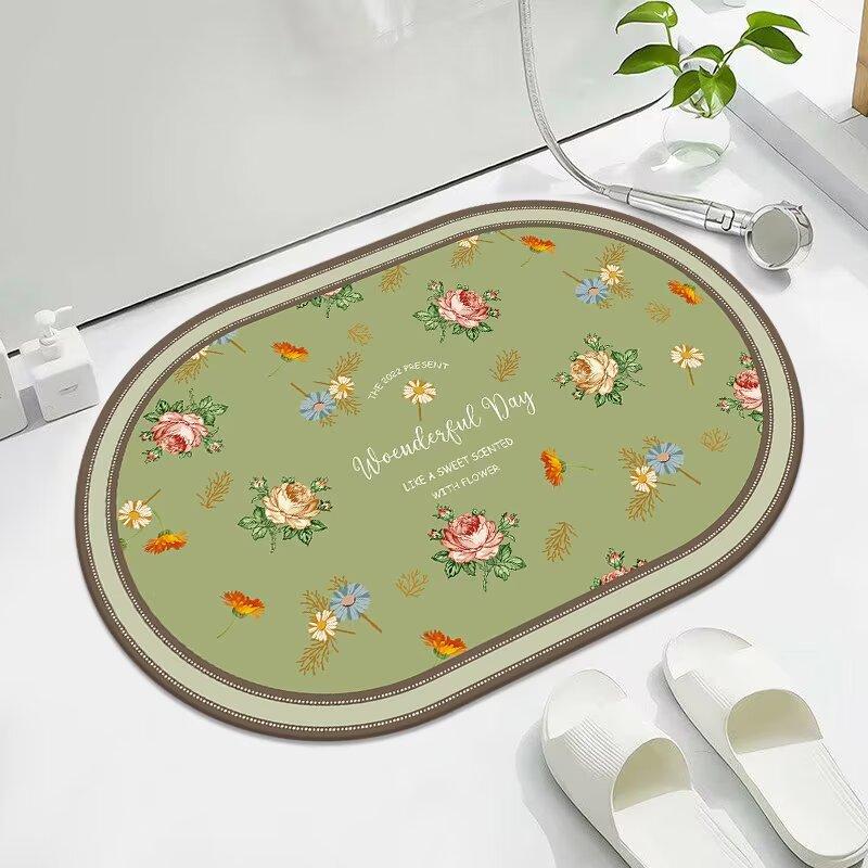 Коврик для пола в туалет, ванная комната, нескользящий, впитывающий, туалет, прочный, у двери, туалет, диатомовая грязь, быстросохнущий, коврик для ног, ковер, ванная комната