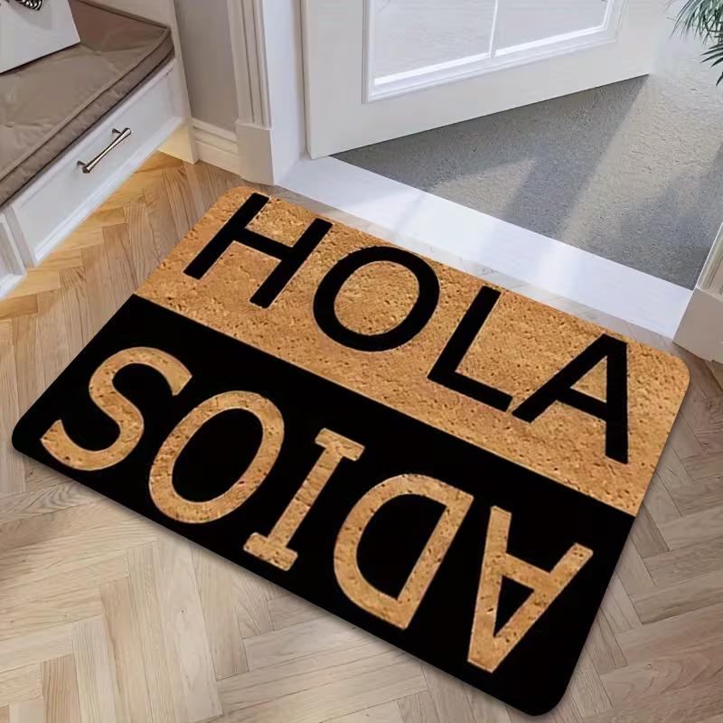 1 шт. HOLA ADIOS Привет-Пока Матрас с испанской тематикой Нескользящий, Машинная стирка, Идеально подходит для использования в помещении и на улице, Безопасен для домашних животных