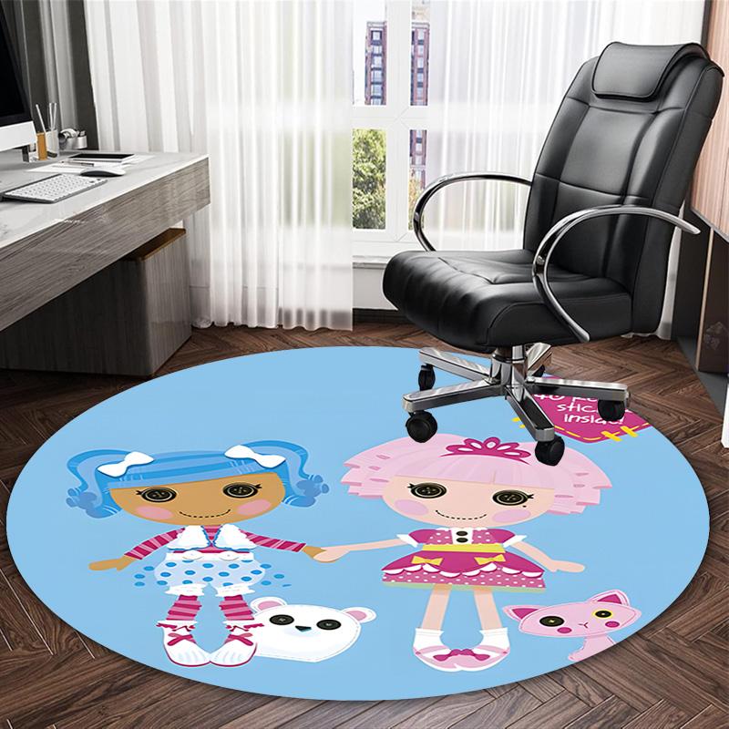 1pc Lalaloopsy3 Print Round Carpet Chair Round Carpet Suitable for Bedroom Living Room Home Decorative Carpet