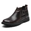 Зимние ботинки челси, мужские кожаные ботинки, мужские ботильоны, модная брендовая мужская обувь 2024 года, классические туфли на платформе, ретро-обувь-броги